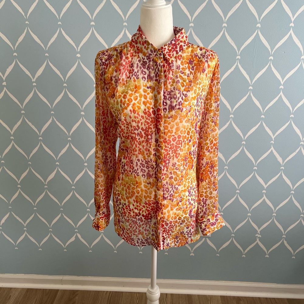 Chico's Multicolor Leopard Print Blouse